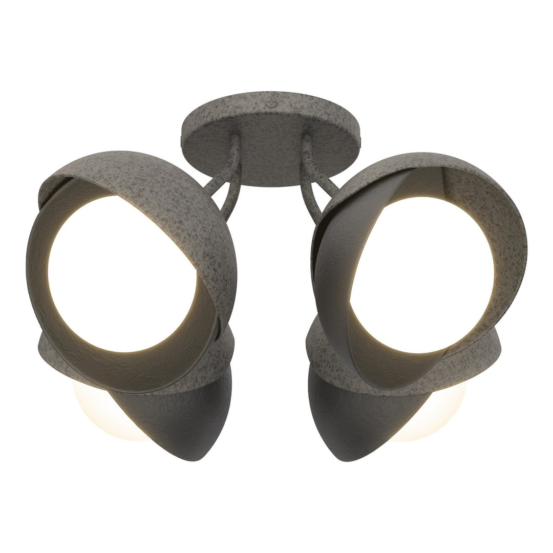 Hubbardton Forge Canada - 121376-SKT-20-10-GG0711 - Four Light Semi-Flush Mount - Brooklyn - Natural Iron