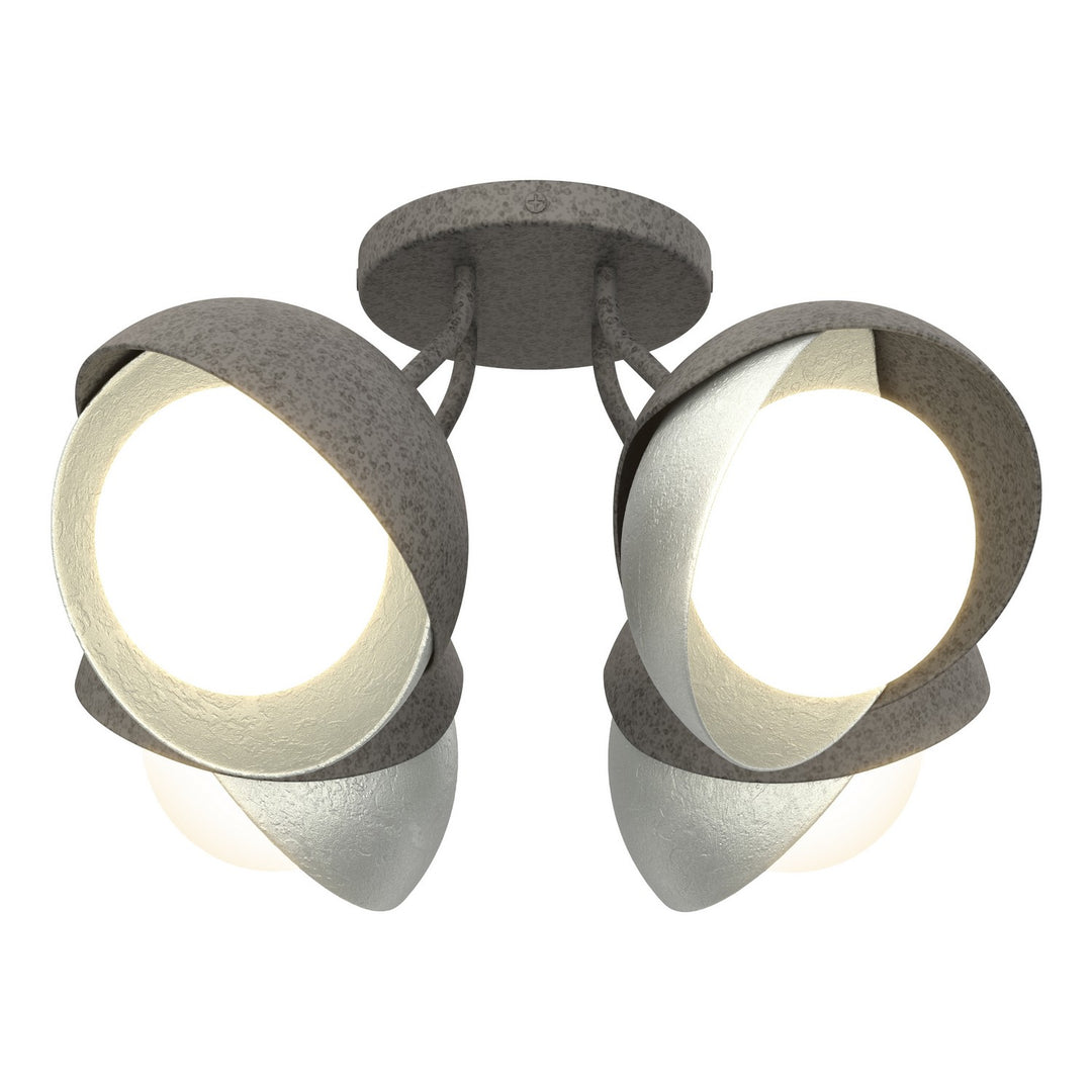 Hubbardton Forge Canada - 121376-SKT-20-82-GG0711 - Four Light Semi-Flush Mount - Brooklyn - Natural Iron