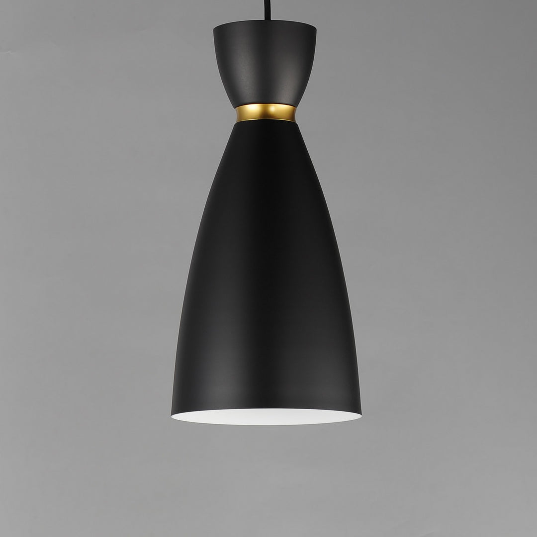 Maxim - 11301BKSBR - One Light Mini Pendant - Carillon - Black / Satin Brass