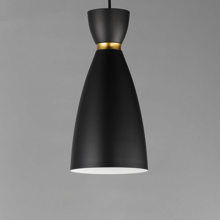 Maxim - 11301BKSBR - One Light Mini Pendant - Carillon - Black / Satin Brass