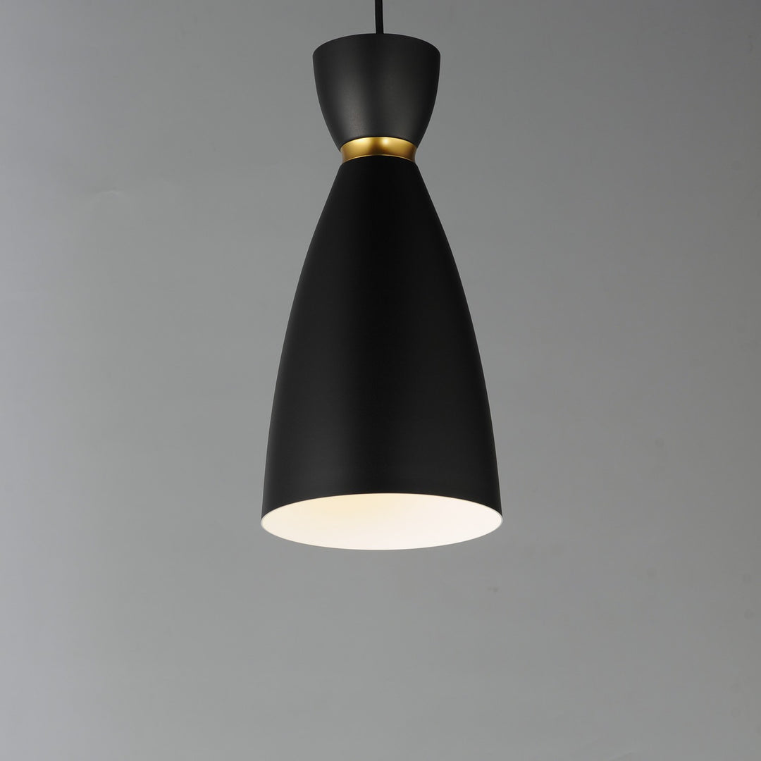 Maxim - 11301BKSBR - One Light Mini Pendant - Carillon - Black / Satin Brass