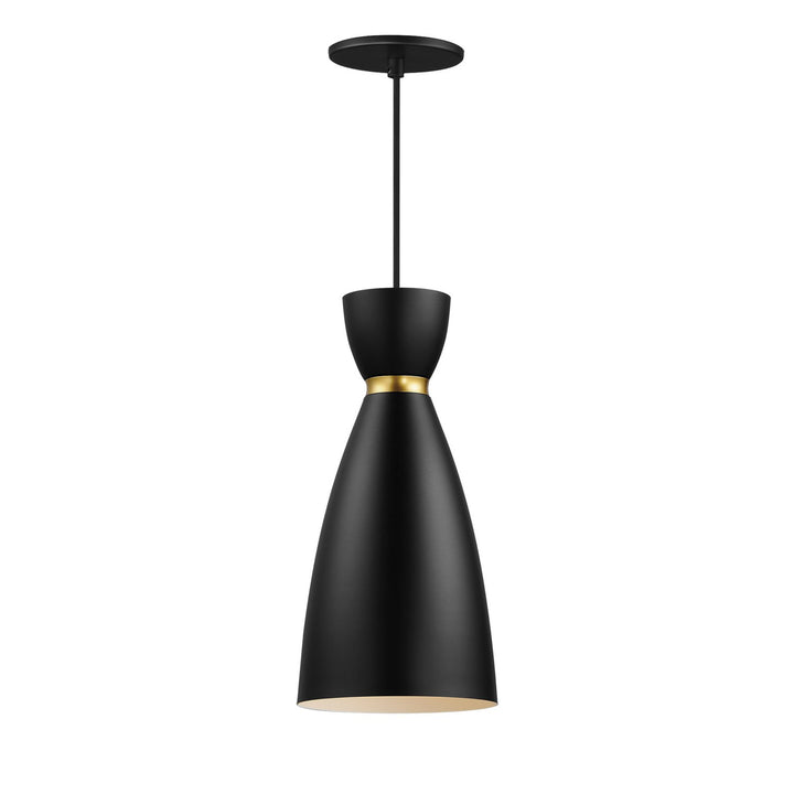 Maxim - 11301BKSBR - One Light Mini Pendant - Carillon - Black / Satin Brass