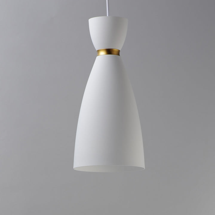 Maxim - 11301WTSBR - One Light Mini Pendant - Carillon - White/Satin Brass