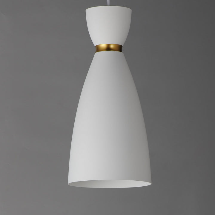 Maxim - 11301WTSBR - One Light Mini Pendant - Carillon - White/Satin Brass