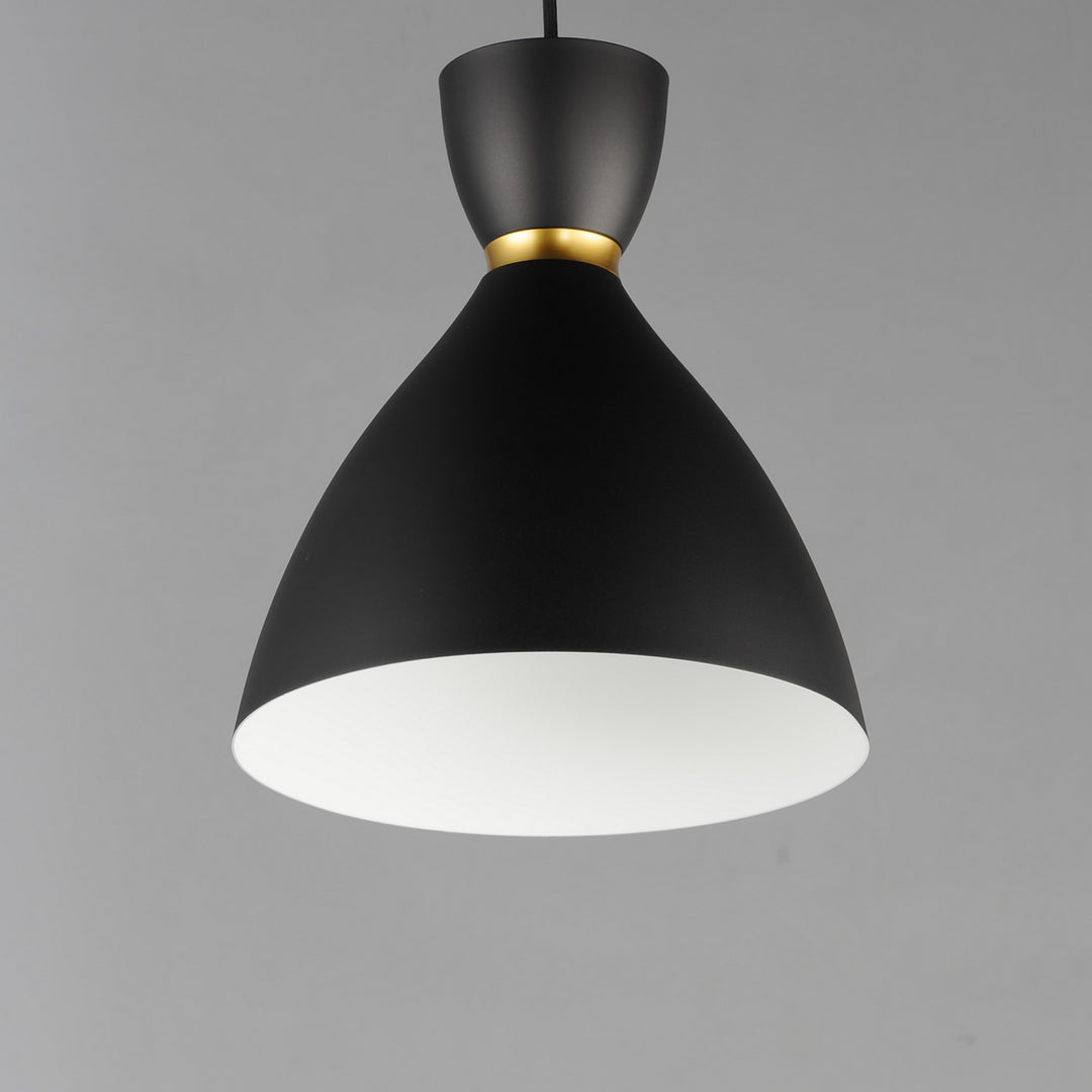 Maxim - 11302BKSBR - One Light Mini Pendant - Carillon - Black / Satin Brass