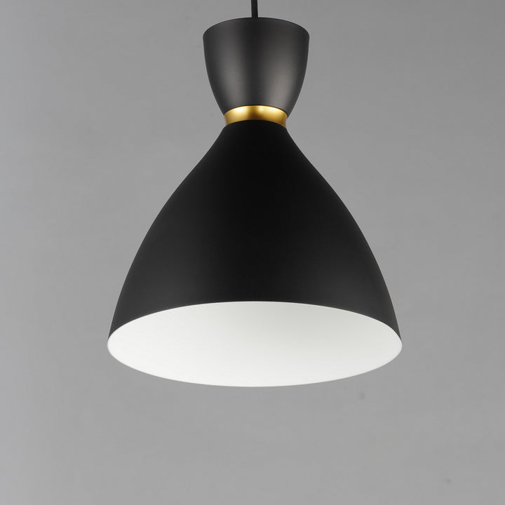 Maxim - 11302BKSBR - One Light Mini Pendant - Carillon - Black / Satin Brass