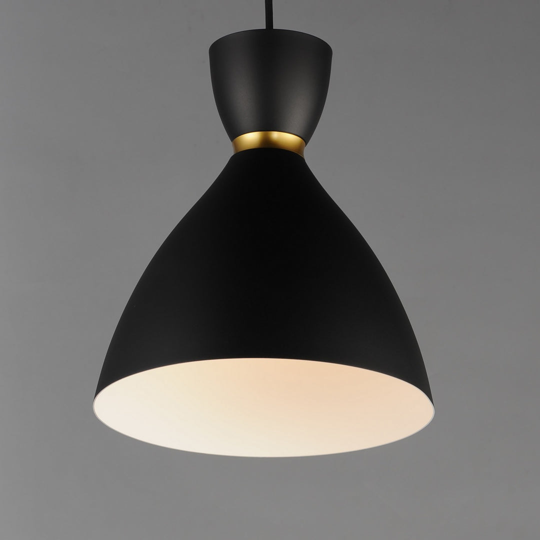 Maxim - 11302BKSBR - One Light Mini Pendant - Carillon - Black / Satin Brass