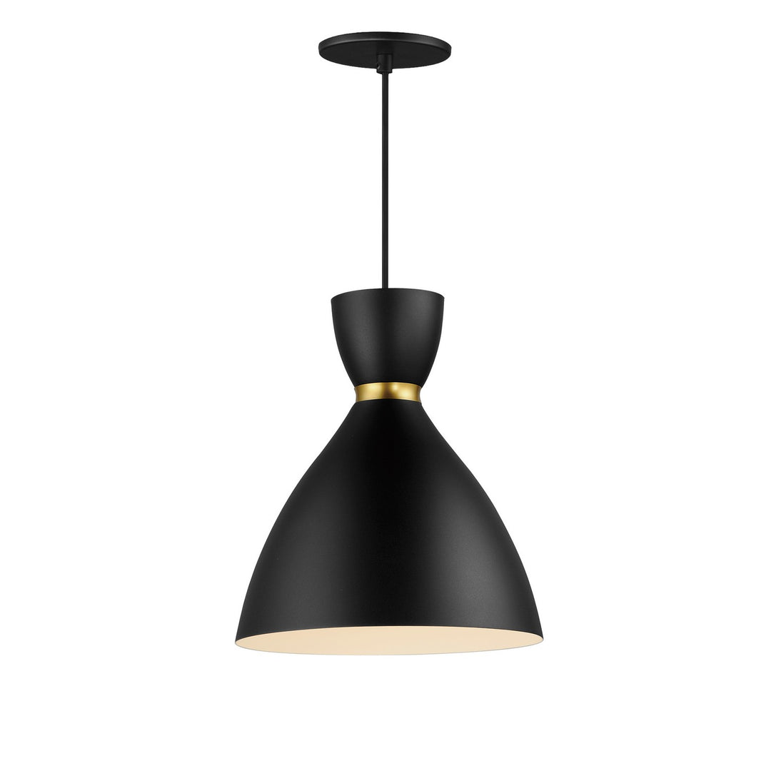 Maxim - 11302BKSBR - One Light Mini Pendant - Carillon - Black / Satin Brass