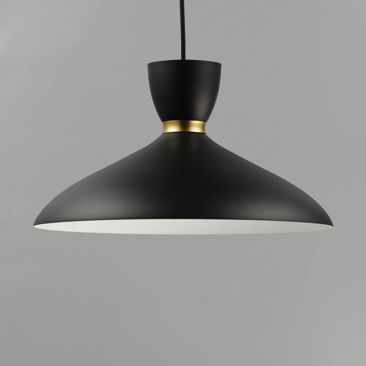 Maxim - 11304BKSBR - One Light Pendant - Carillon - Black / Satin Brass