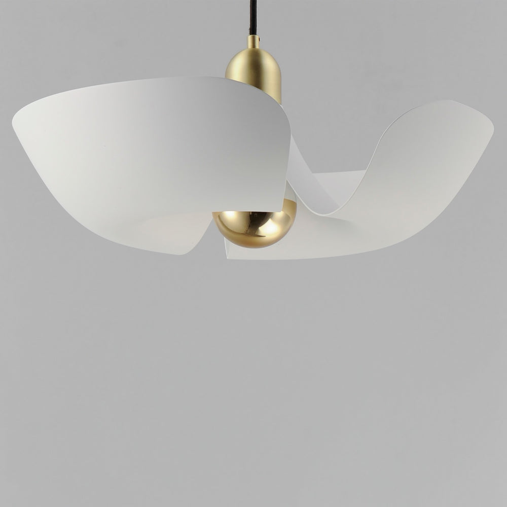 Maxim - 11392WTSBR - LED Pendant - Poppy - White/Satin Brass