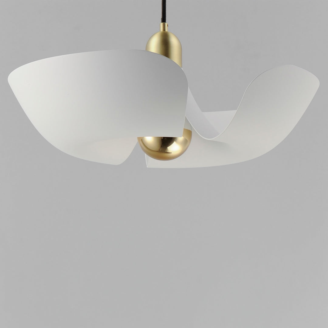 Maxim - 11392WTSBR - LED Pendant - Poppy - White/Satin Brass