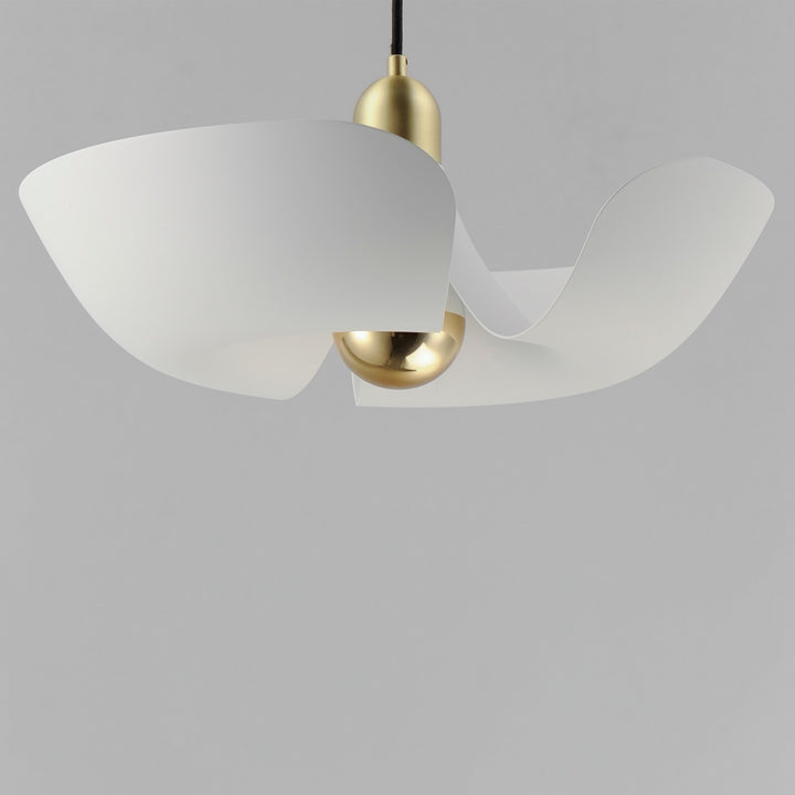 Maxim - 11392WTSBR - LED Pendant - Poppy - White/Satin Brass