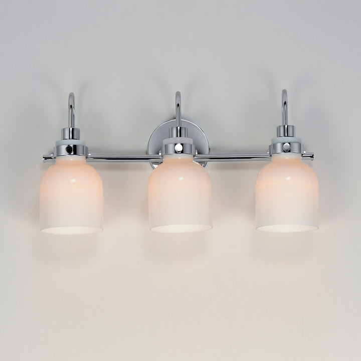 Maxim - 12333WTPC - Three Light Bath Vanity - Milk - Polished Chrome