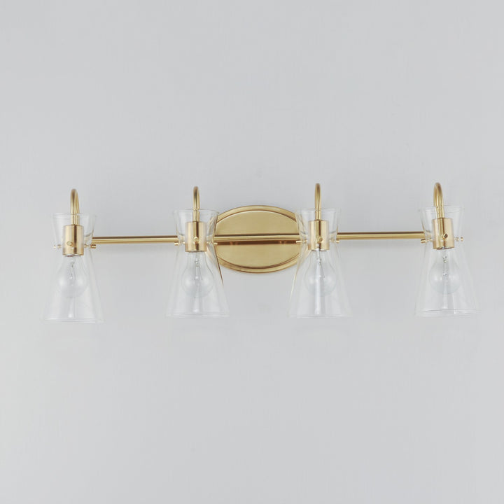 Maxim - 12484CLNAB - Four Light Bath Vanity - Ava - Natural Aged Brass