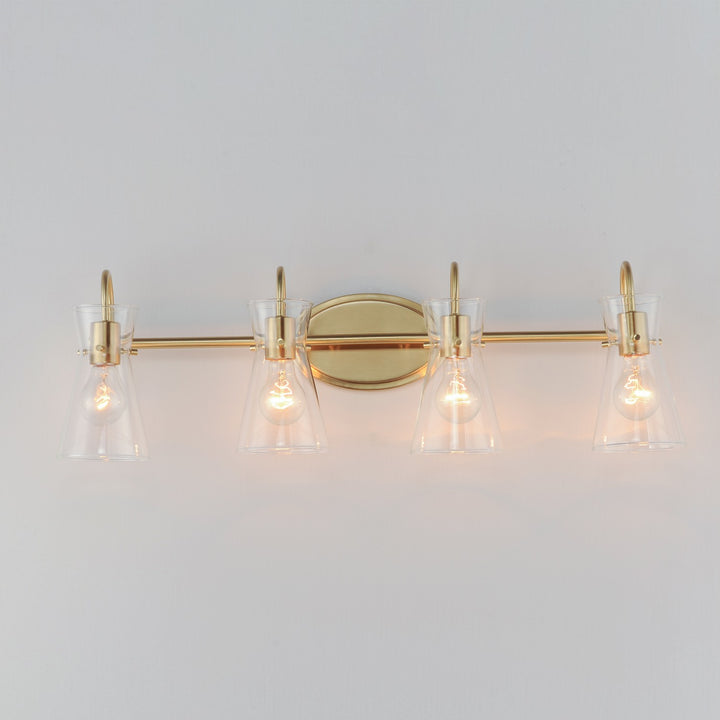 Maxim - 12484CLNAB - Four Light Bath Vanity - Ava - Natural Aged Brass