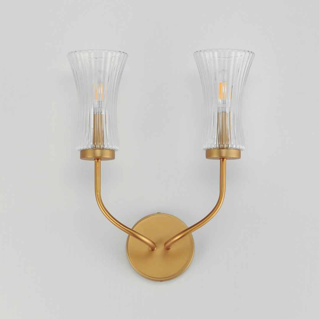 Maxim - 16152CRNAB - Two Light Wall Sconce - Camelot - Natural Aged Brass
