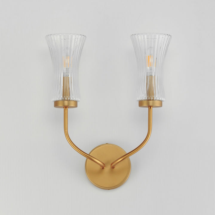 Maxim - 16152CRNAB - Two Light Wall Sconce - Camelot - Natural Aged Brass