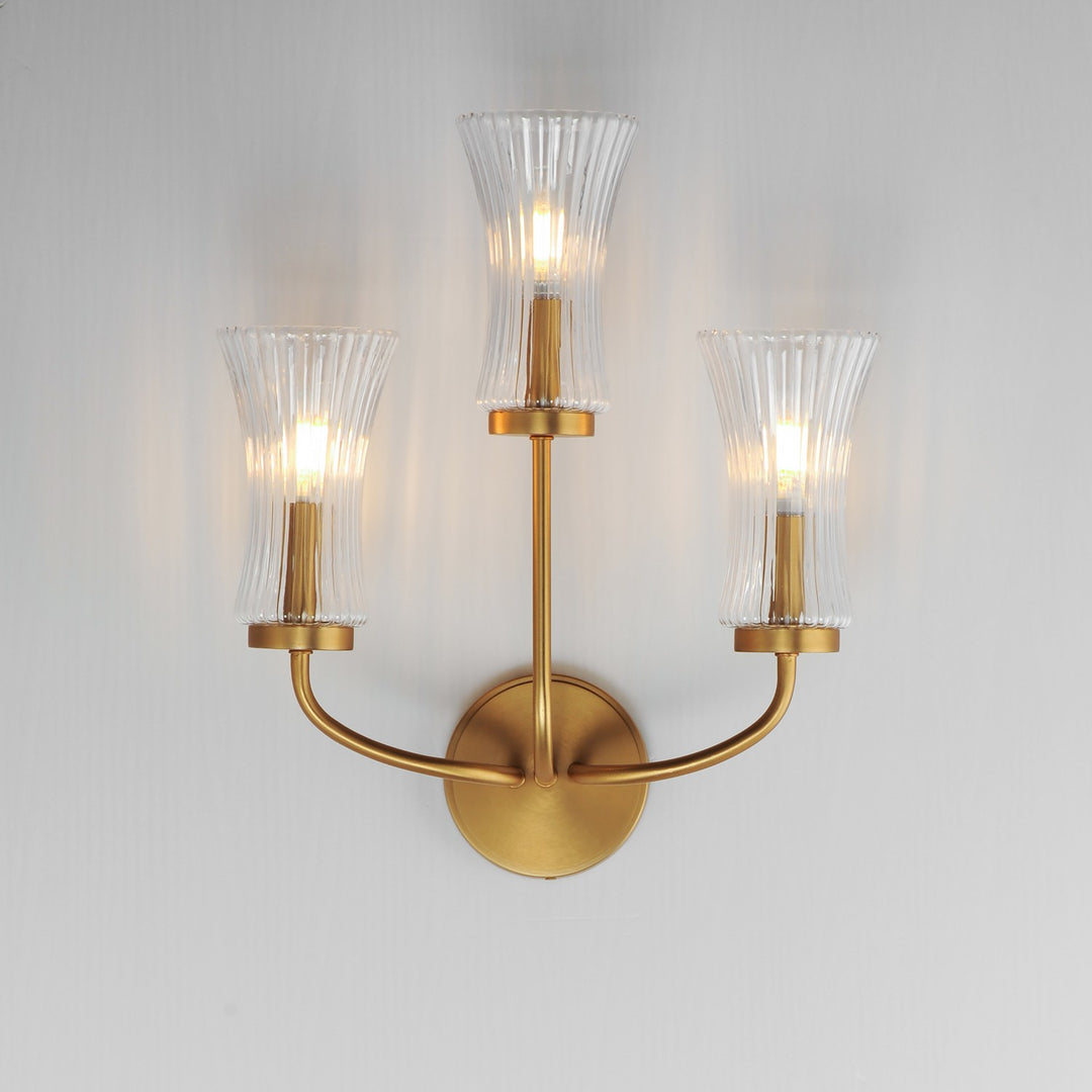 Maxim - 16153CRNAB - Three Light Wall Sconce - Camelot - Natural Aged Brass