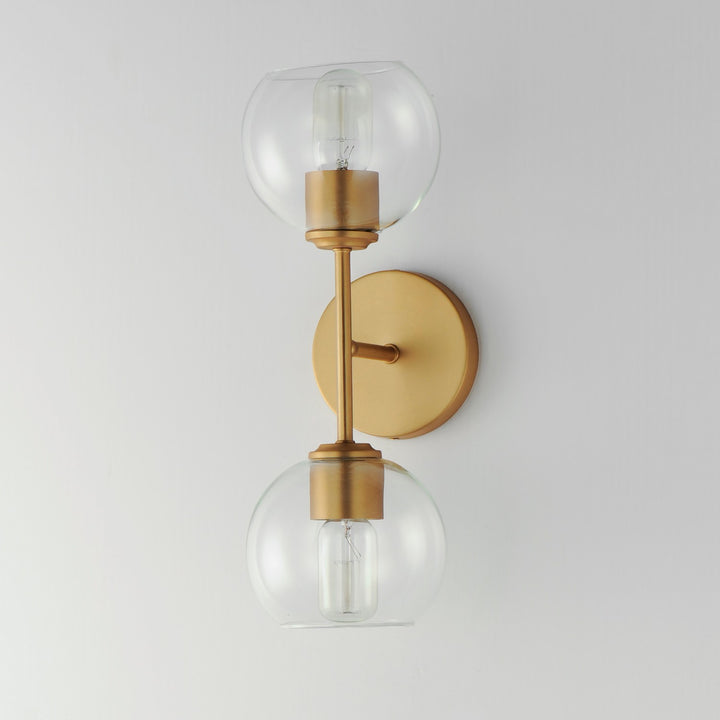 Maxim - 21632CLNAB - Two Light Wall Sconce - Knox - Natural Aged Brass
