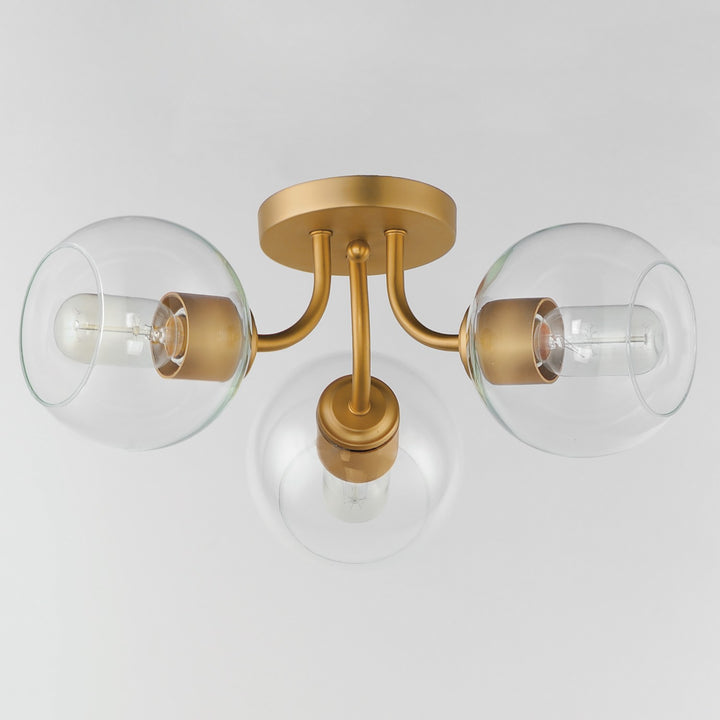 Maxim - 21634CLNAB - Three Light Semi-Flush Mount - Knox - Natural Aged Brass