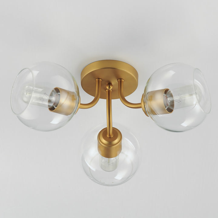Maxim - 21634CLNAB - Three Light Semi-Flush Mount - Knox - Natural Aged Brass