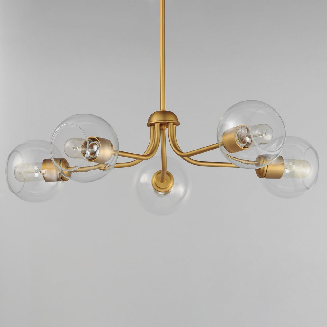 Maxim - 21635CLNAB - Five Light Chandelier - Knox - Natural Aged Brass
