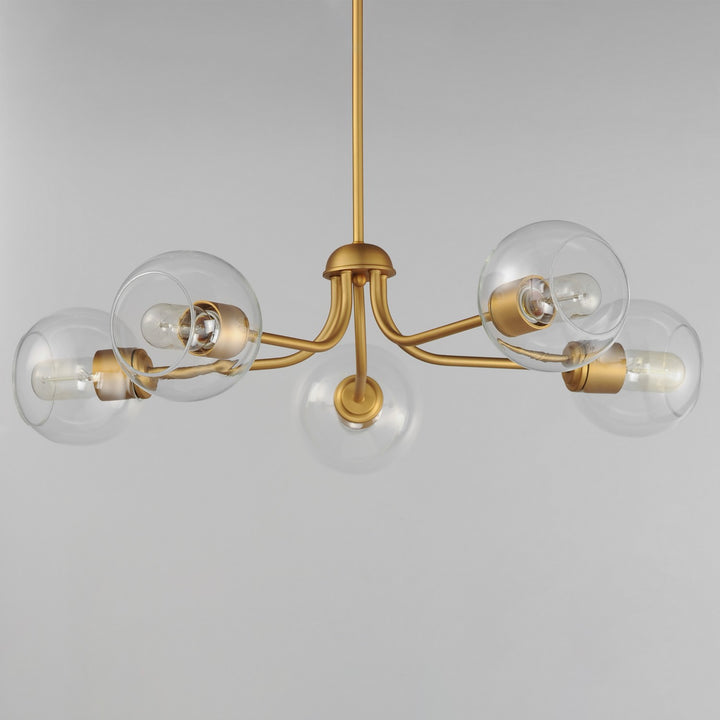 Maxim - 21635CLNAB - Five Light Chandelier - Knox - Natural Aged Brass
