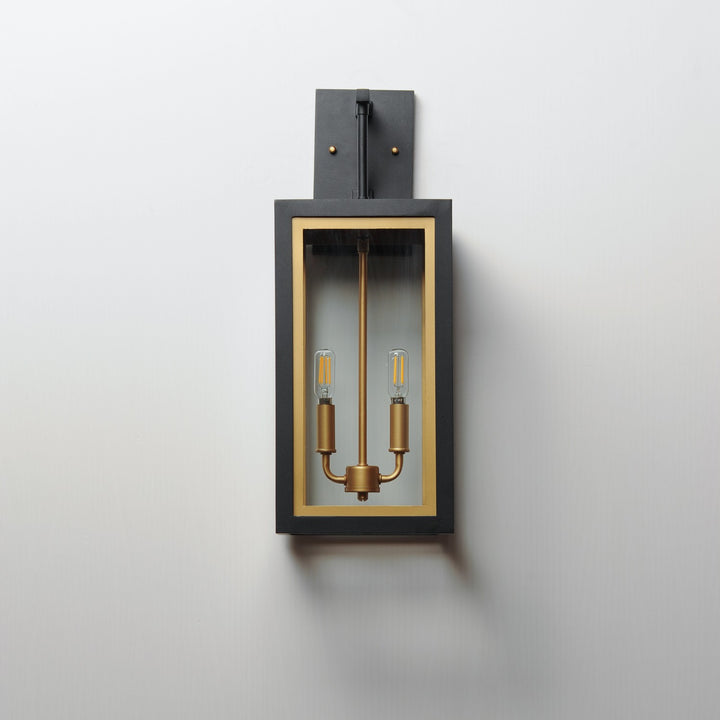 Maxim - 30055CLBKGLD - Two Light Outdoor Wall Sconce - Neoclass - Black / Gold