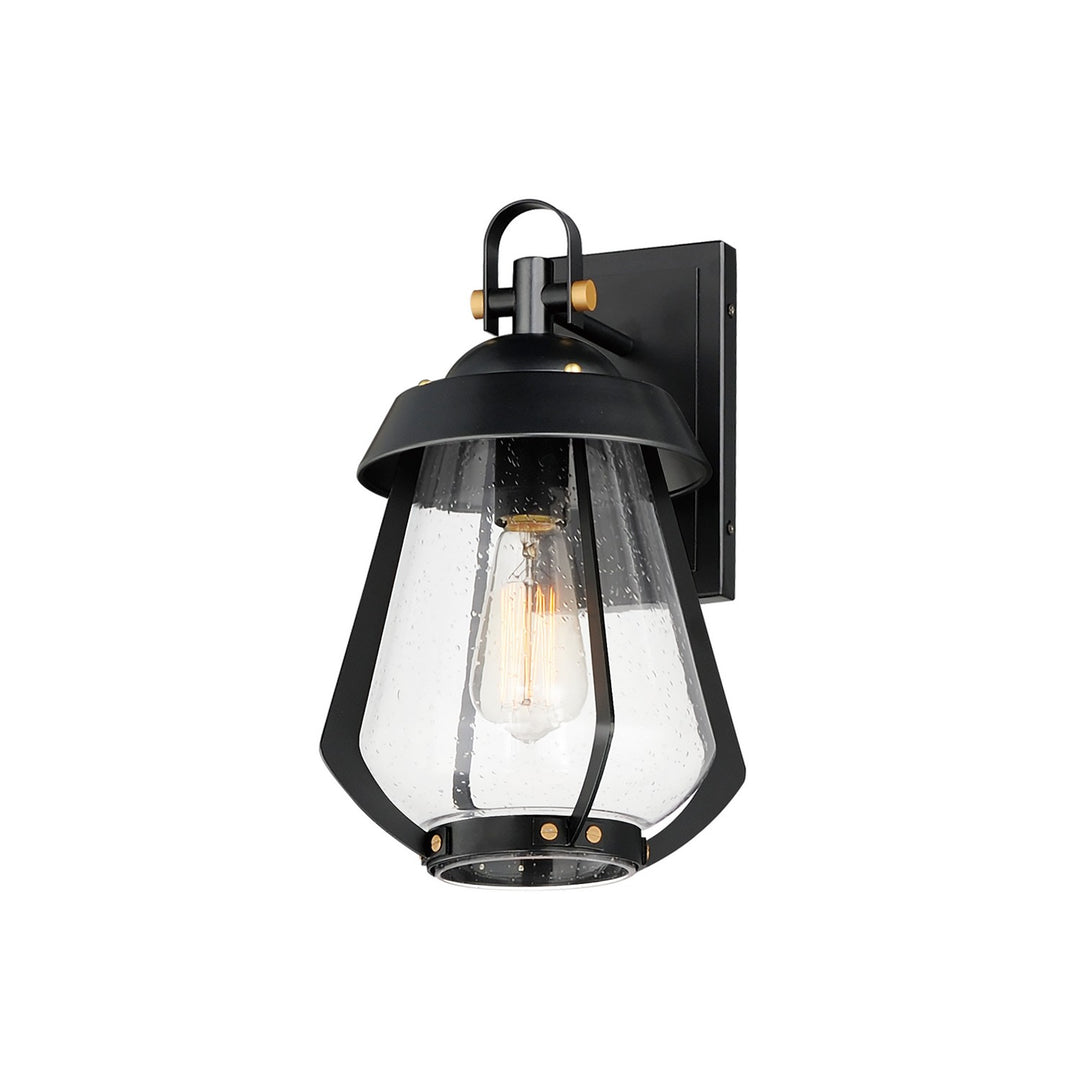 Mariner One Light Outdoor Wall Sconce in Black / Antique Brass - available from The Lighting Shoppe, trusted by Canadian homeowners