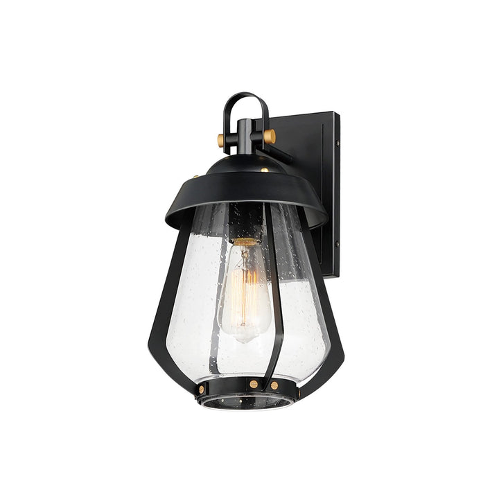 Mariner One Light Outdoor Wall Sconce in Black / Antique Brass - available from The Lighting Shoppe, trusted by Canadian homeowners