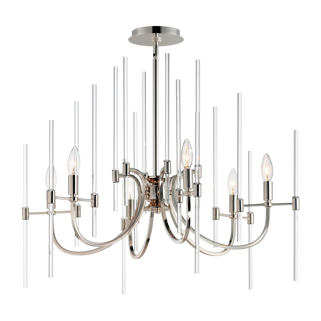 Divine Six Light Chandelier in Polished Nickel - available from The Lighting Shoppe, trusted by Canadian homeowners