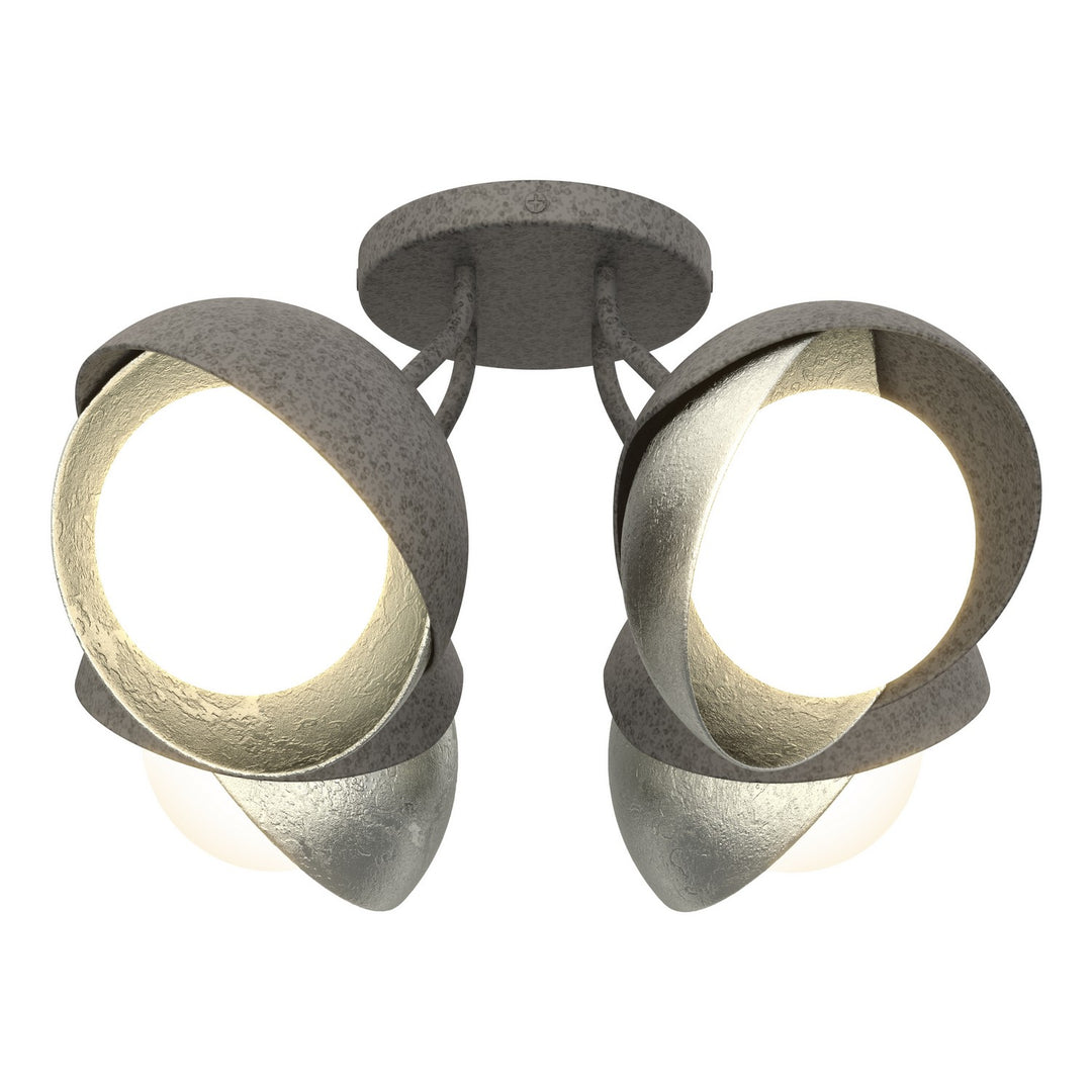 Hubbardton Forge Canada - 121376-SKT-20-85-GG0711 - Four Light Semi-Flush Mount - Brooklyn - Natural Iron