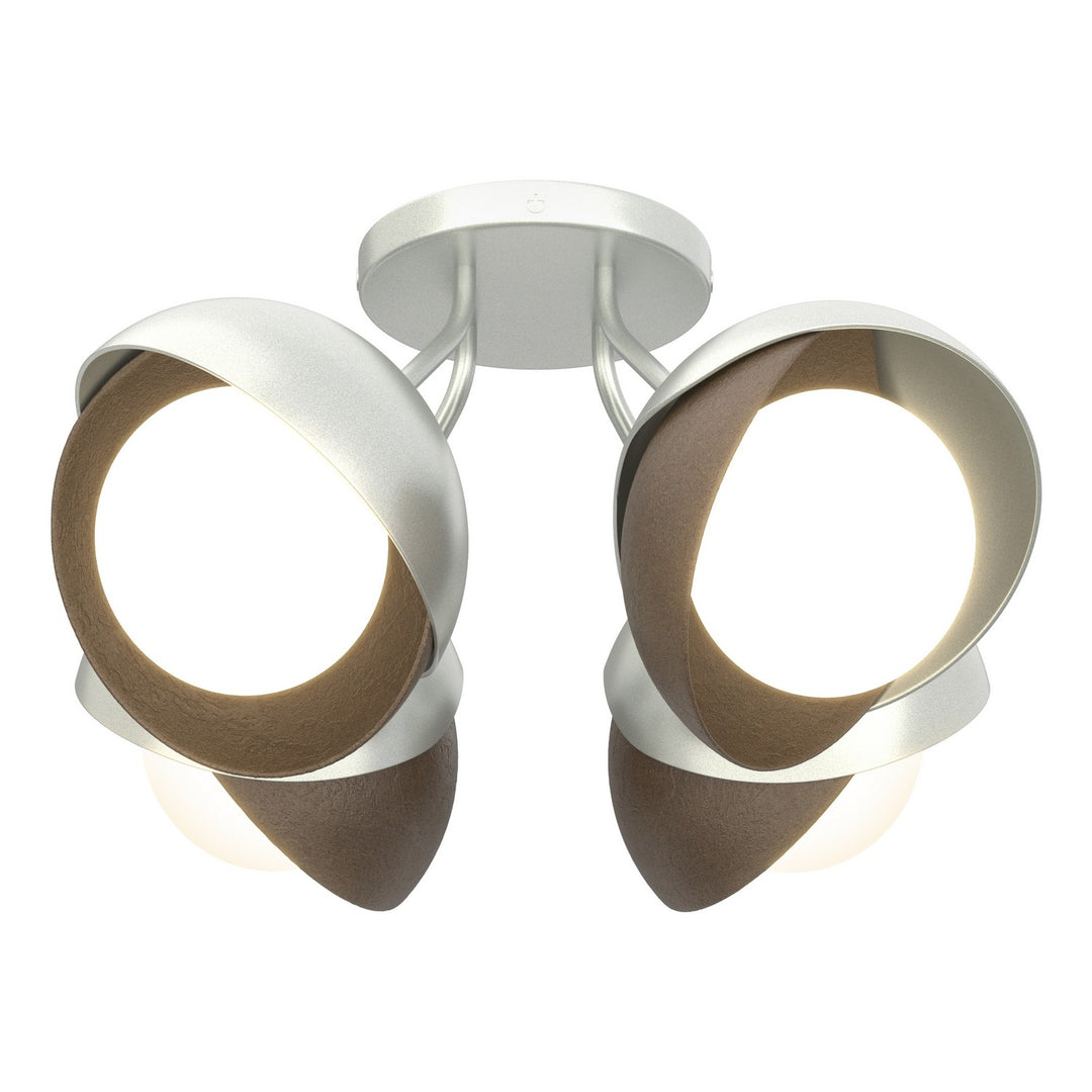 Hubbardton Forge Canada - 121376-SKT-82-05-GG0711 - Four Light Semi-Flush Mount - Brooklyn - Vintage Platinum