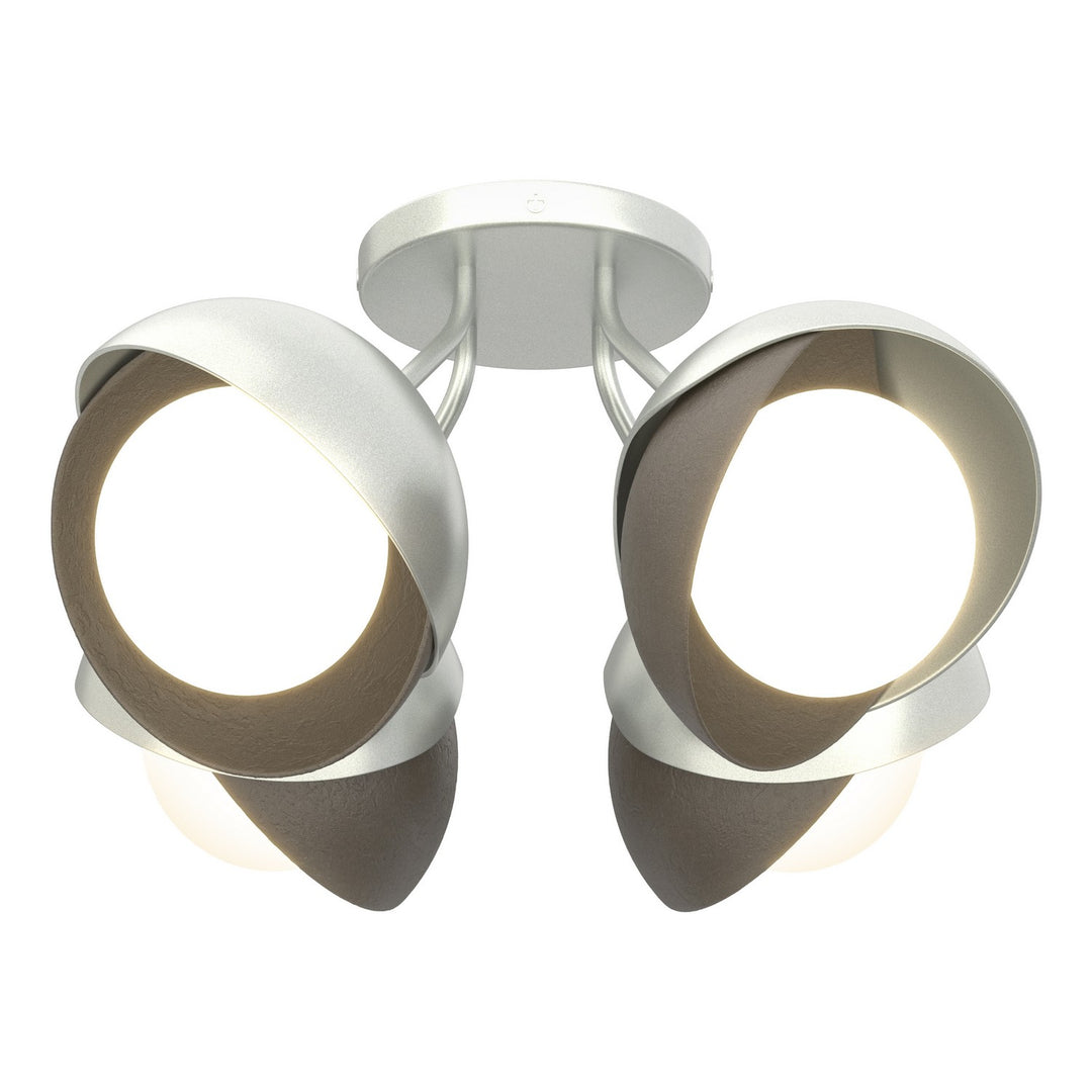 Hubbardton Forge Canada - 121376-SKT-82-07-GG0711 - Four Light Semi-Flush Mount - Brooklyn - Vintage Platinum