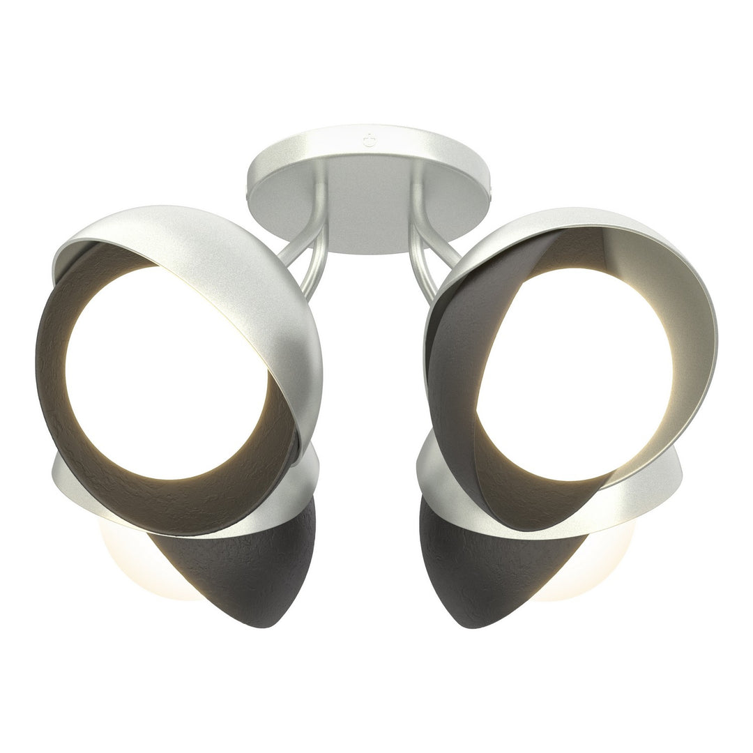 Hubbardton Forge Canada - 121376-SKT-82-10-GG0711 - Four Light Semi-Flush Mount - Brooklyn - Vintage Platinum