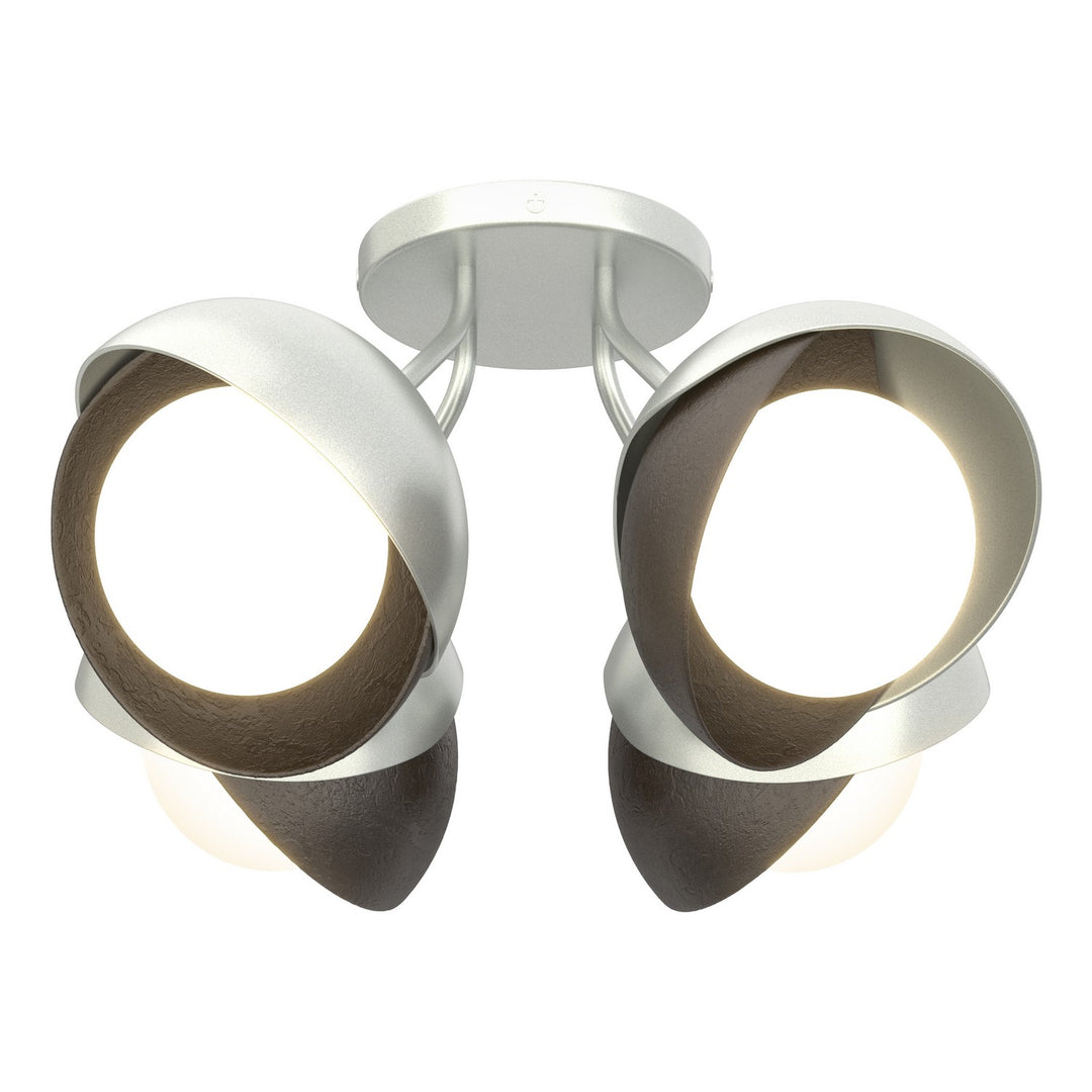 Hubbardton Forge Canada - 121376-SKT-82-14-GG0711 - Four Light Semi-Flush Mount - Brooklyn - Vintage Platinum