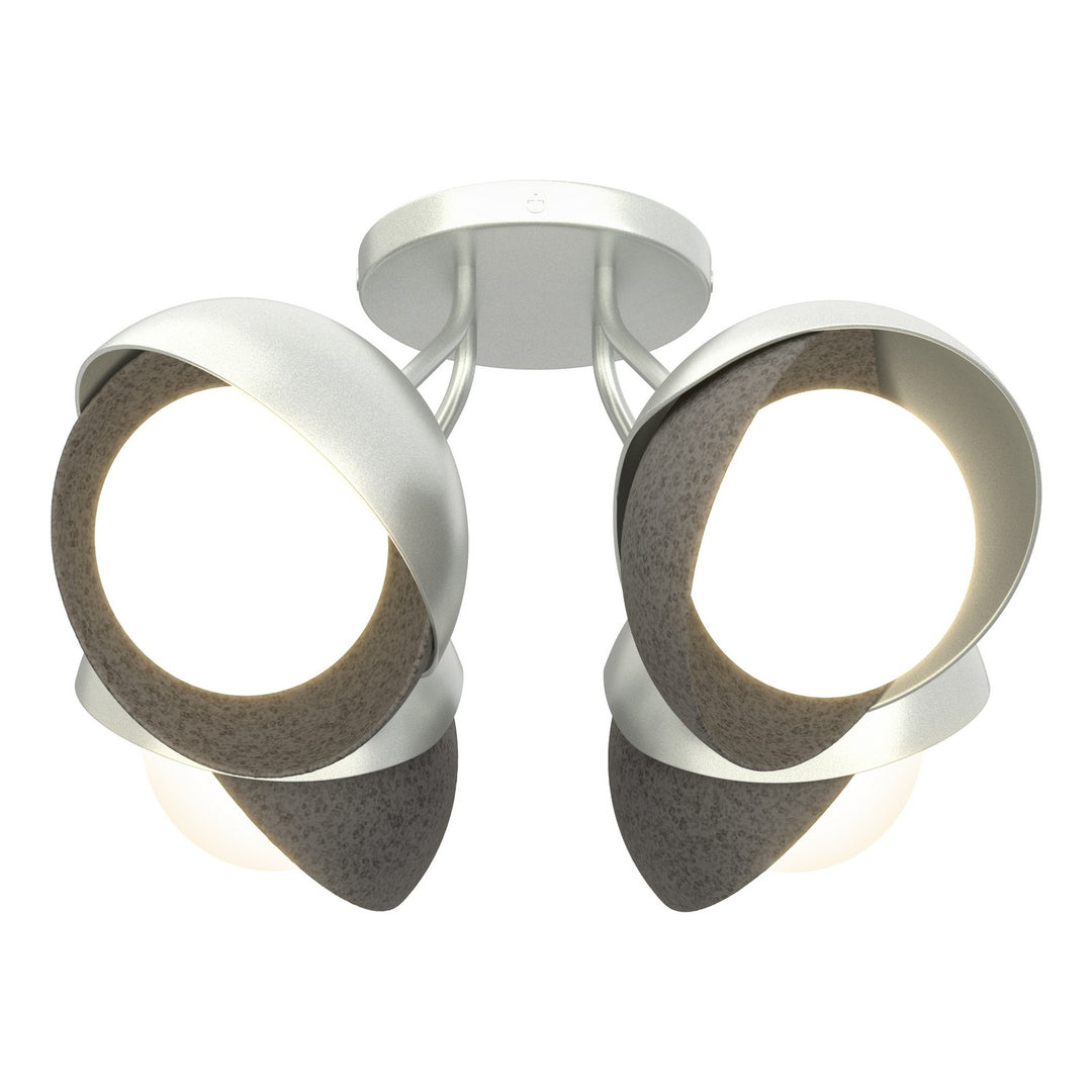 Hubbardton Forge Canada - 121376-SKT-82-20-GG0711 - Four Light Semi-Flush Mount - Brooklyn - Vintage Platinum
