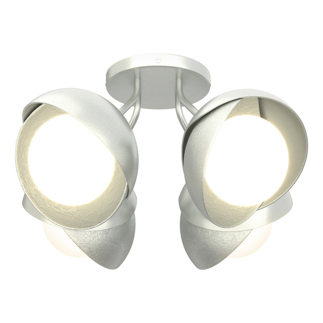 Hubbardton Forge Canada - 121376-SKT-82-82-GG0711 - Four Light Semi-Flush Mount - Brooklyn - Vintage Platinum