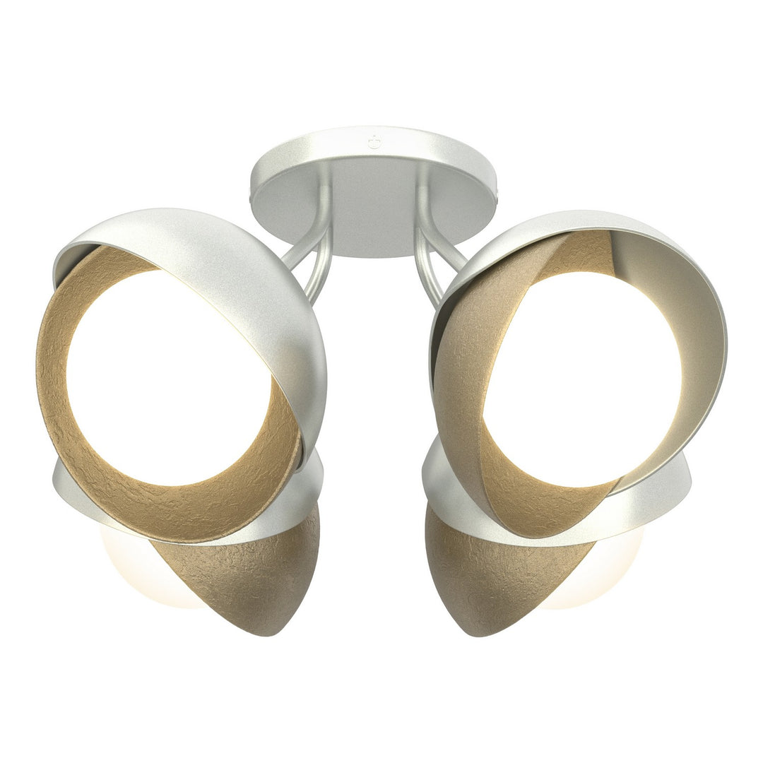 Hubbardton Forge Canada - 121376-SKT-82-84-GG0711 - Four Light Semi-Flush Mount - Brooklyn - Vintage Platinum