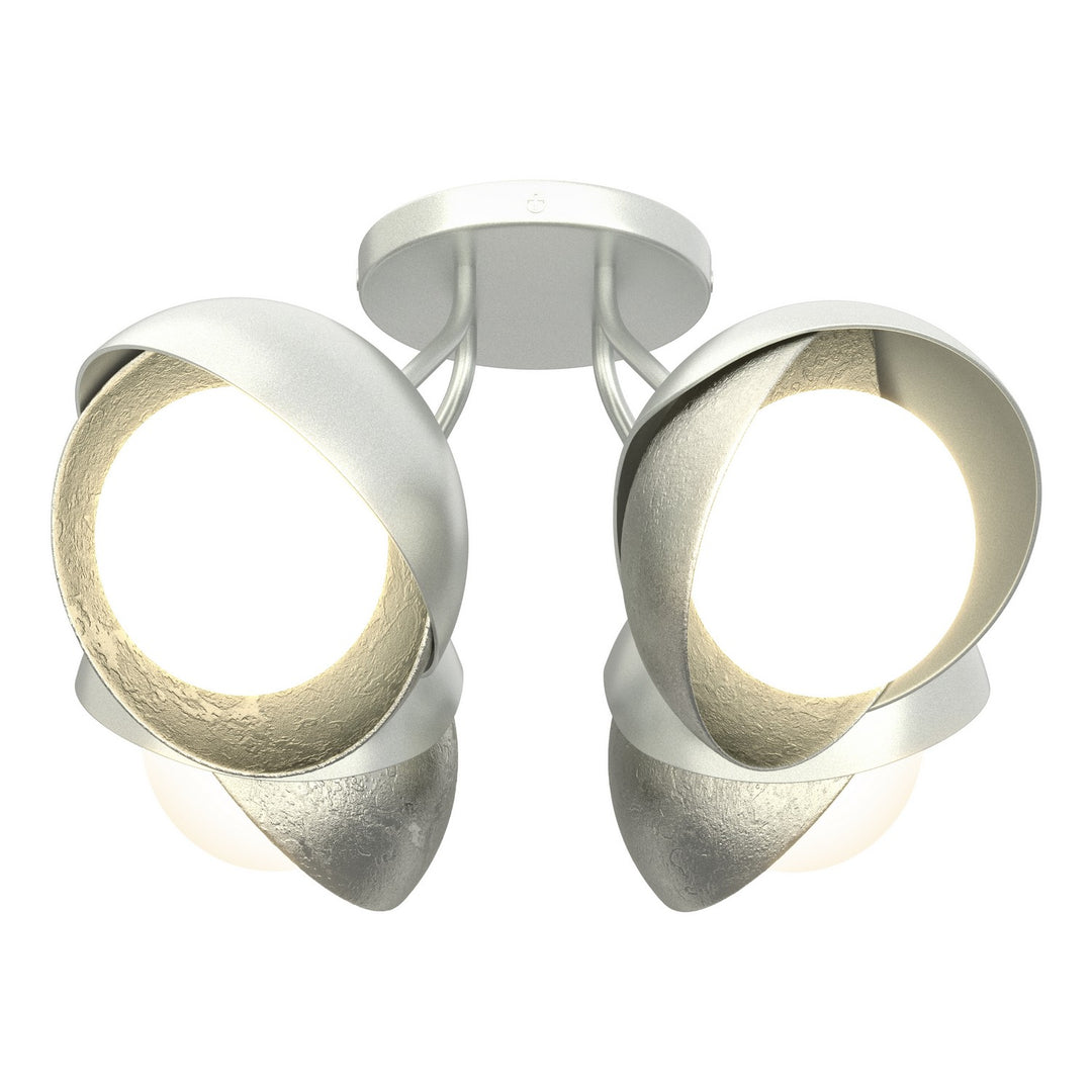 Hubbardton Forge Canada - 121376-SKT-82-85-GG0711 - Four Light Semi-Flush Mount - Brooklyn - Vintage Platinum