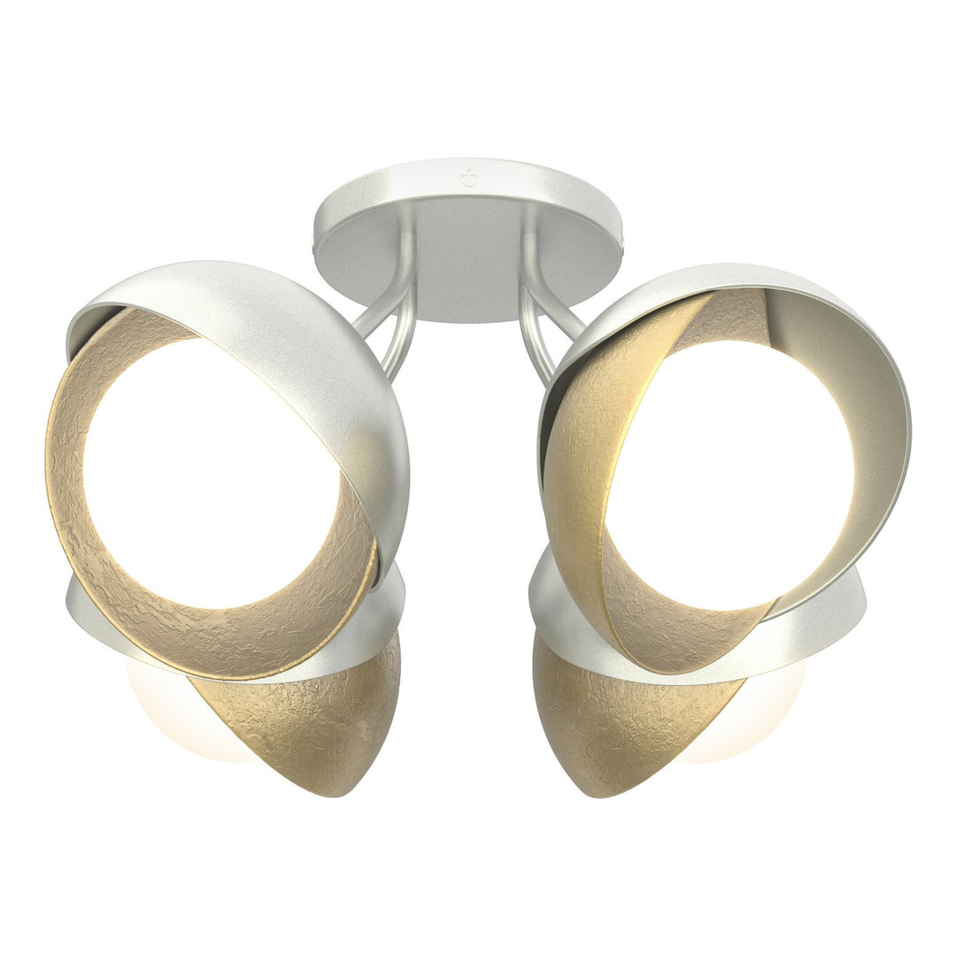 Hubbardton Forge Canada - 121376-SKT-82-86-GG0711 - Four Light Semi-Flush Mount - Brooklyn - Vintage Platinum