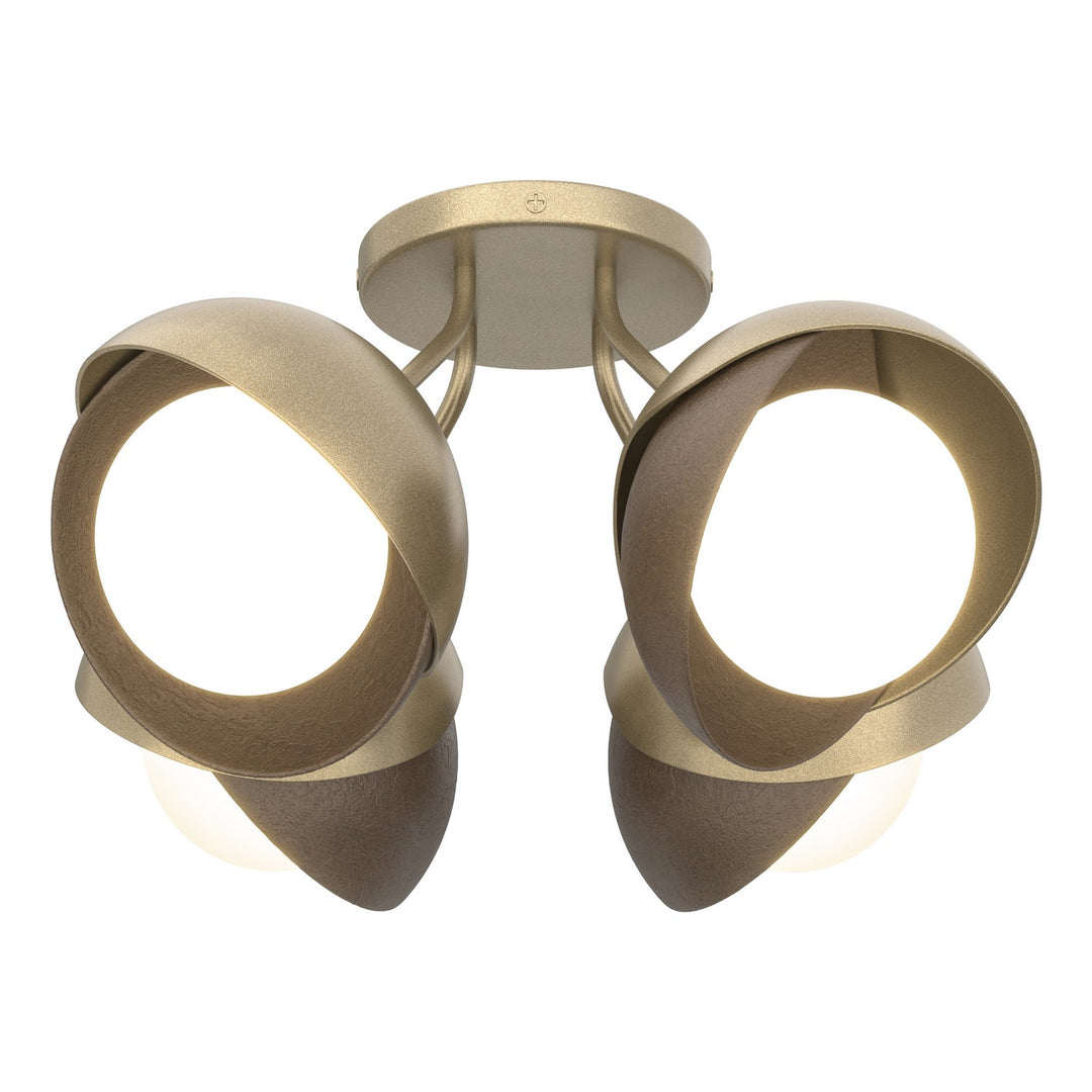 Hubbardton Forge Canada - 121376-SKT-84-05-GG0711 - Four Light Semi-Flush Mount - Brooklyn - Soft Gold