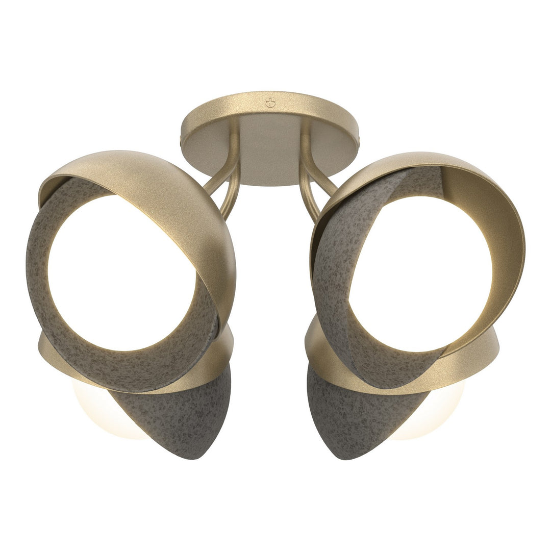 Hubbardton Forge Canada - 121376-SKT-84-20-GG0711 - Four Light Semi-Flush Mount - Brooklyn - Soft Gold