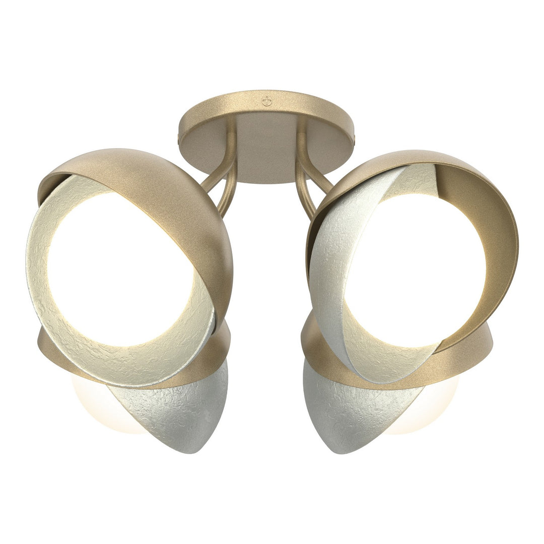 Hubbardton Forge Canada - 121376-SKT-84-82-GG0711 - Four Light Semi-Flush Mount - Brooklyn - Soft Gold