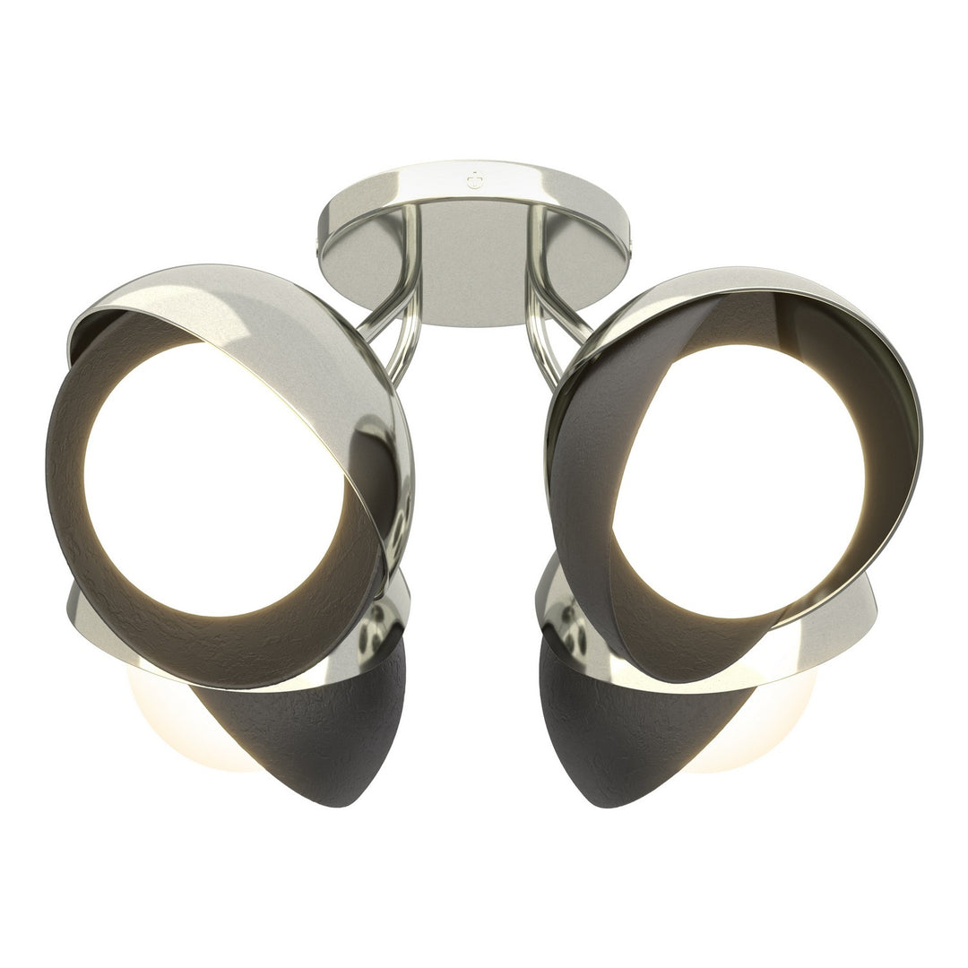 Hubbardton Forge Canada - 121376-SKT-85-07-GG0711 - Four Light Semi-Flush Mount - Brooklyn - Sterling