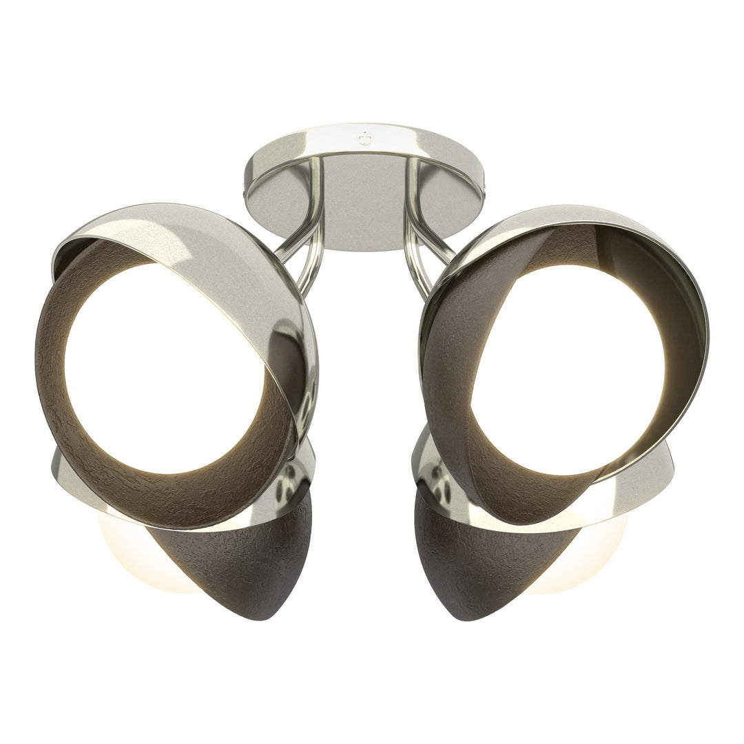 Hubbardton Forge Canada - 121376-SKT-85-14-GG0711 - Four Light Semi-Flush Mount - Brooklyn - Sterling