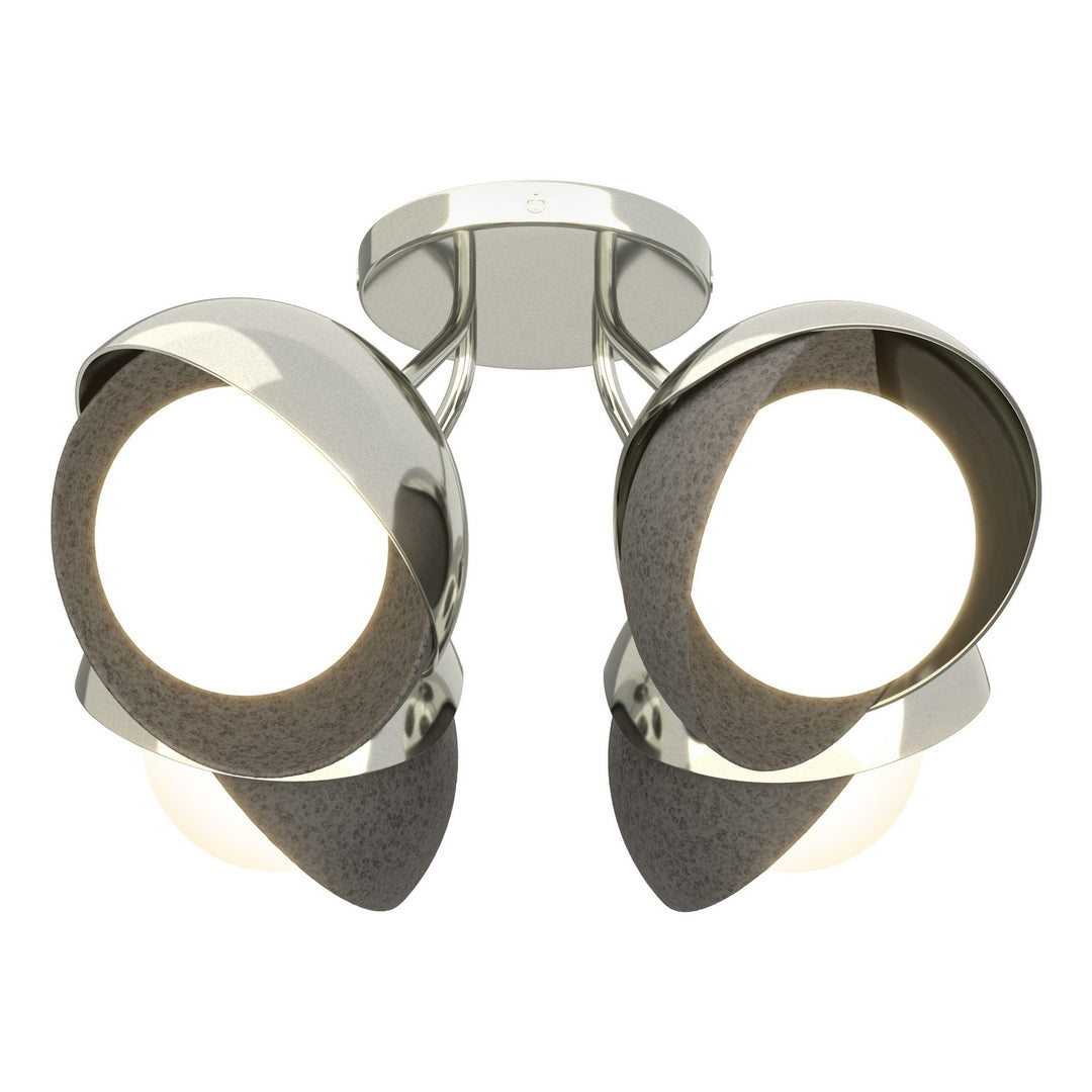 Hubbardton Forge Canada - 121376-SKT-85-20-GG0711 - Four Light Semi-Flush Mount - Brooklyn - Sterling