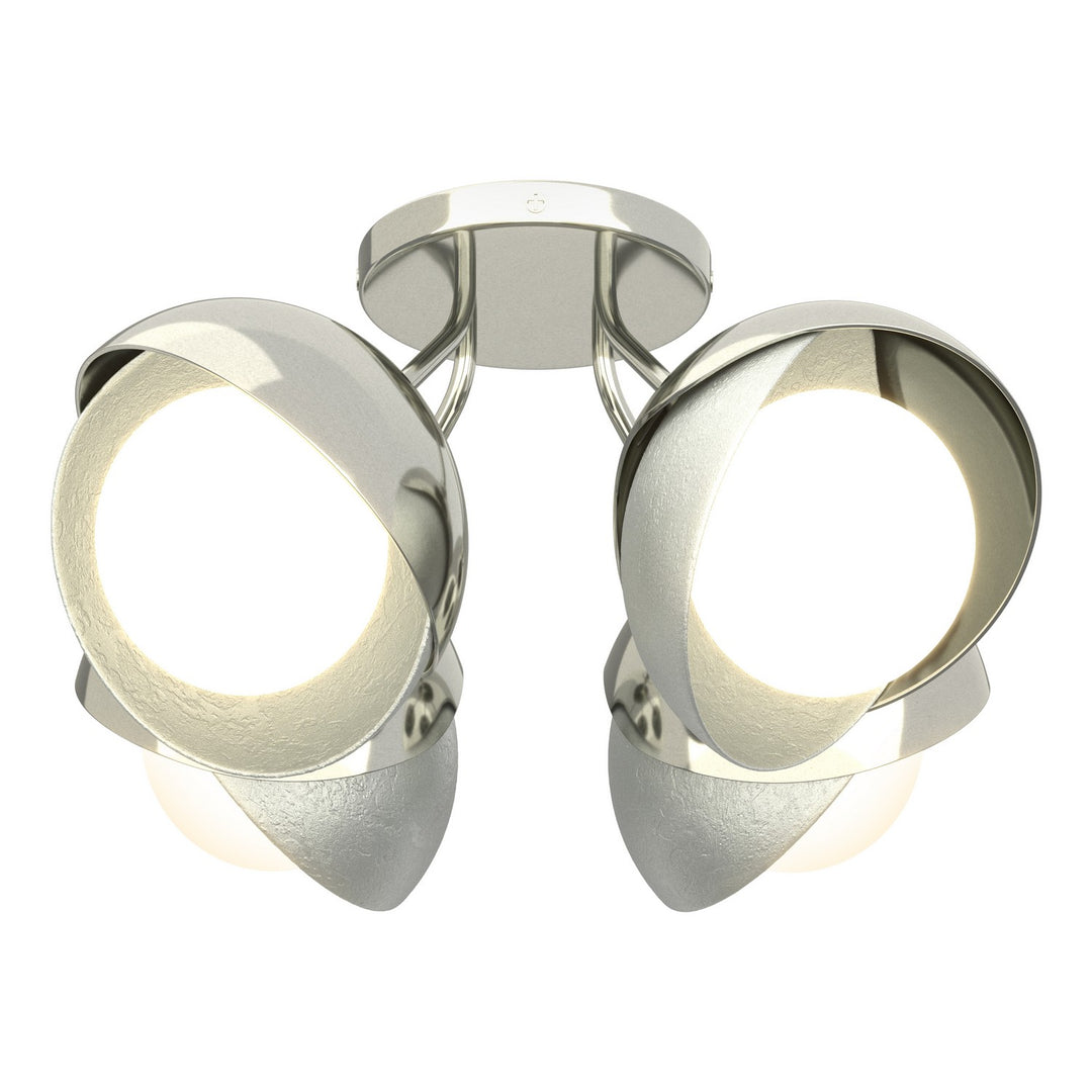 Hubbardton Forge Canada - 121376-SKT-85-82-GG0711 - Four Light Semi-Flush Mount - Brooklyn - Sterling