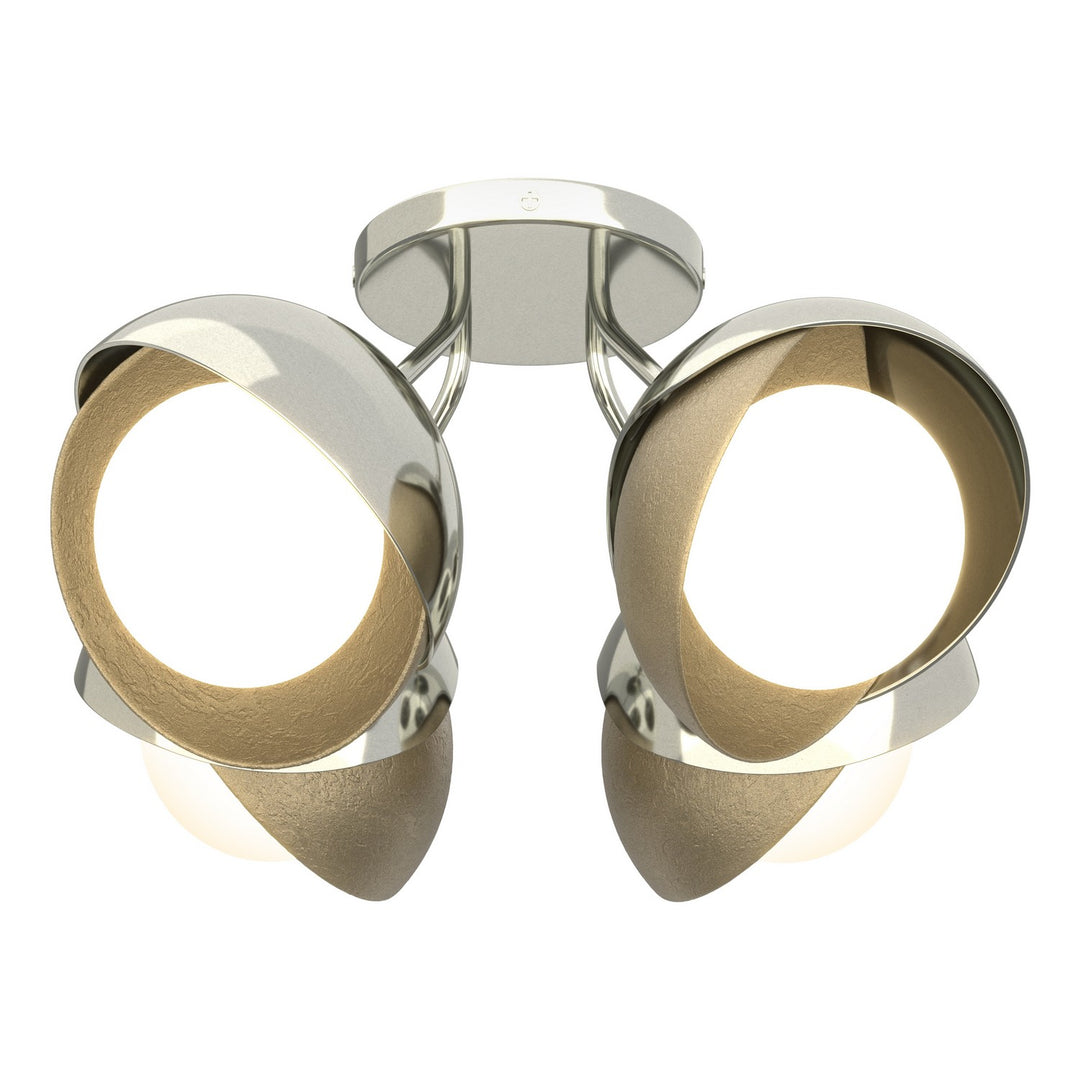 Hubbardton Forge Canada - 121376-SKT-85-84-GG0711 - Four Light Semi-Flush Mount - Brooklyn - Sterling