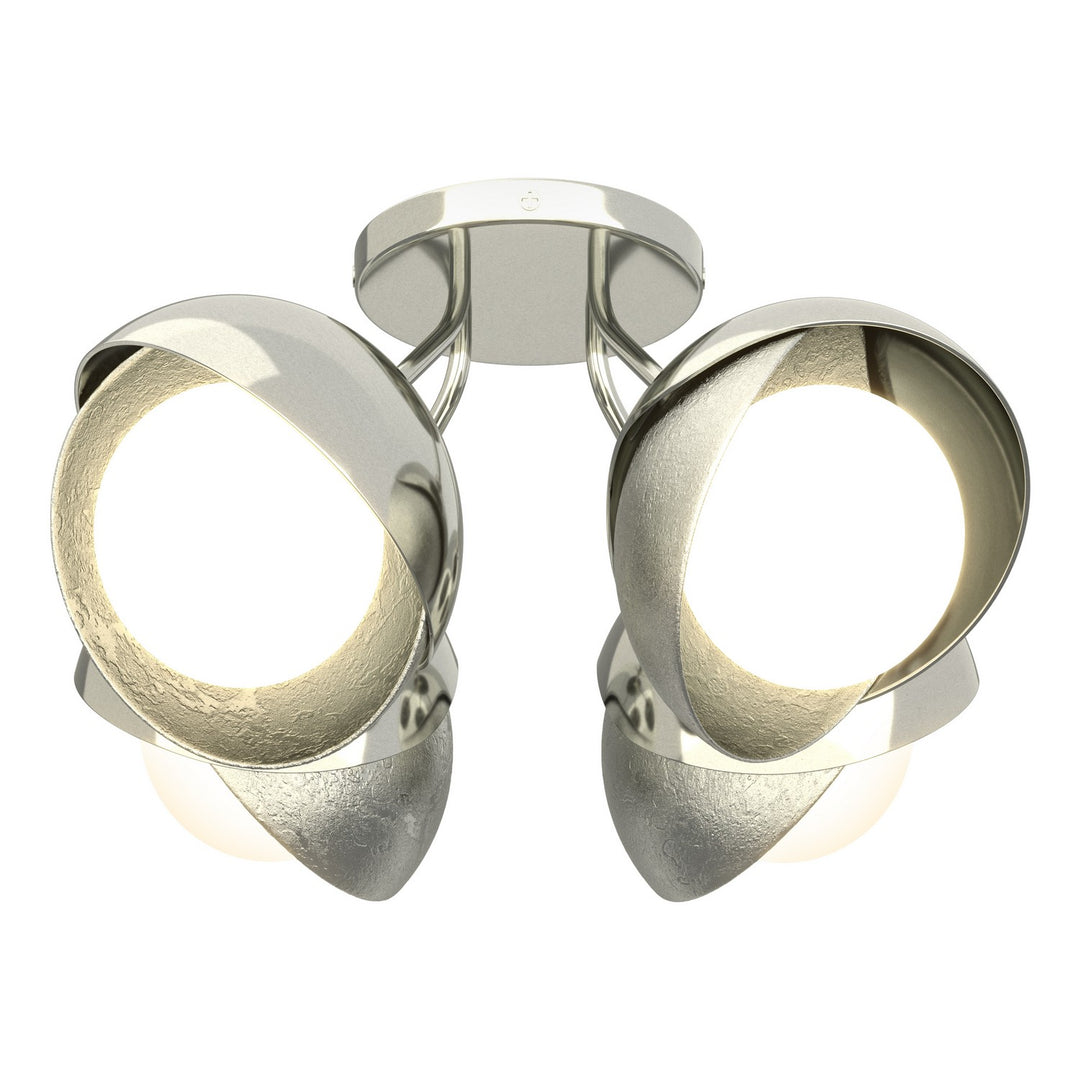 Hubbardton Forge Canada - 121376-SKT-85-85-GG0711 - Four Light Semi-Flush Mount - Brooklyn - Sterling